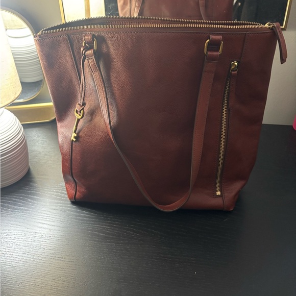 Fossil Handbags - Fossil Dark Brown Leather Tote